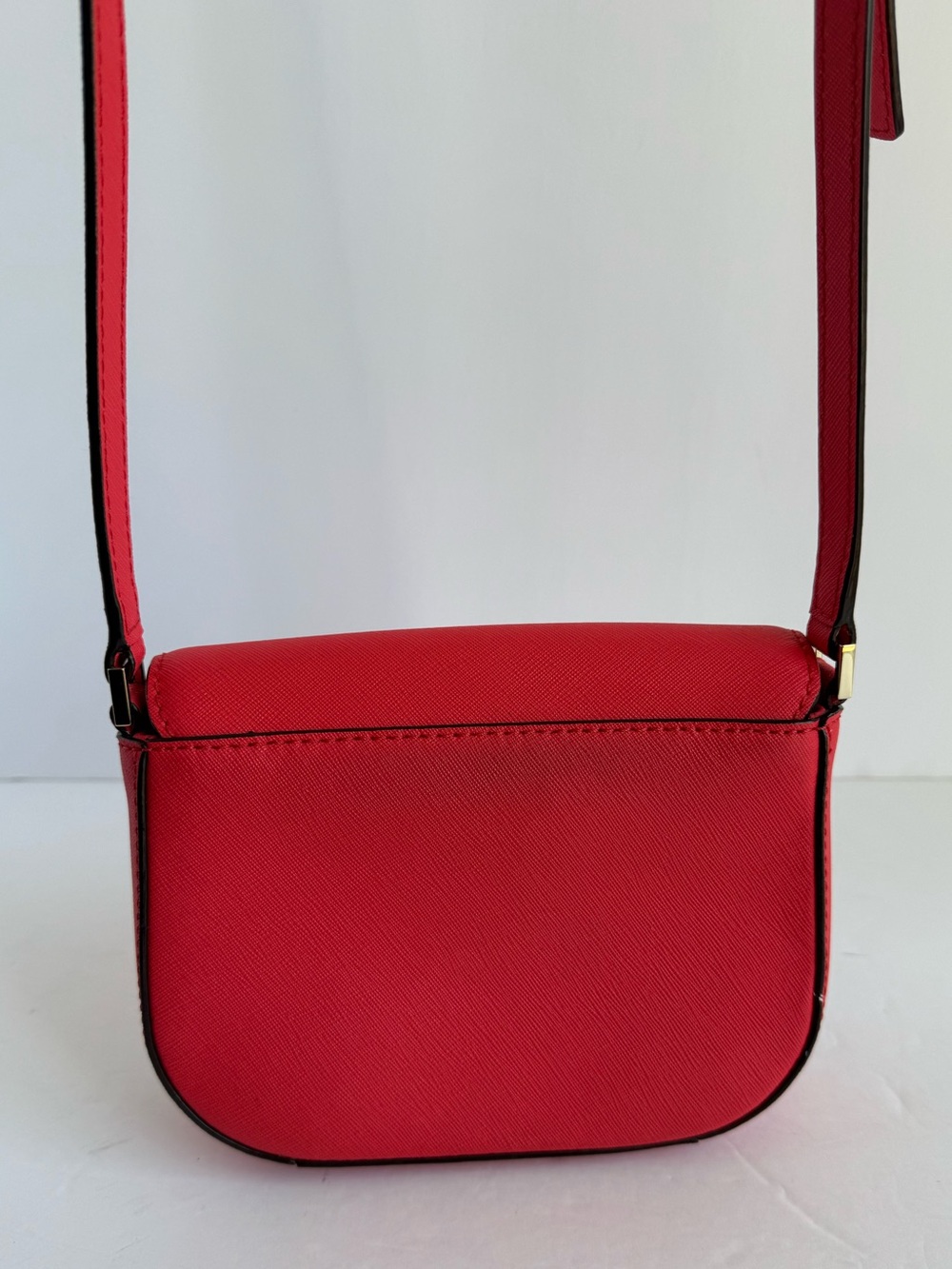 Kate Spade New York Bright Pink Saffiano Leather Flap Crossbody Bag Small Purse - Picture 6 of 15